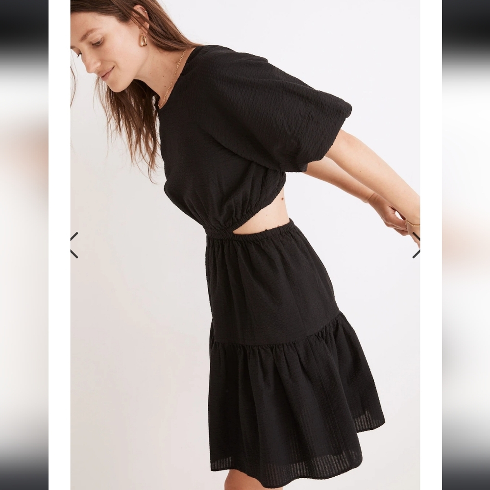 Madewell Black Mini Cut Out Dress